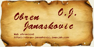 Obren Janašković vizit kartica